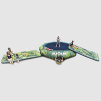Thumbnail for Island Hopper 15 Inflatable Water Bouncer  With A Family Relaxing And Playing On Floating Water Mat