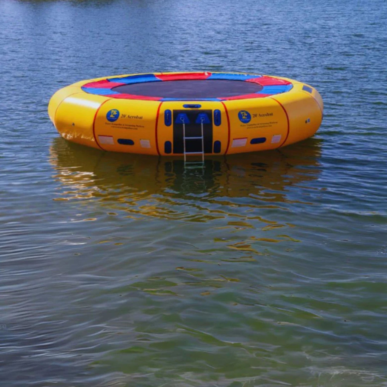 Island Hopper 20 Acrobat Water Trampoline With Group Of Kids Enjoying  Playing, Swimming And Jumping Into Water