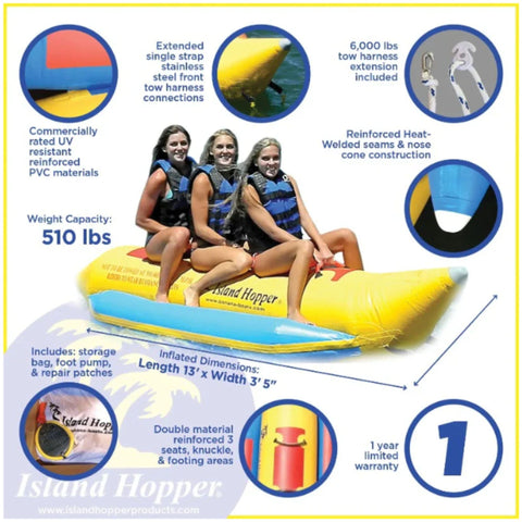 Island Hopper 3 Person Banana Boat  Features