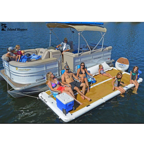 Island Hopper Dock With Kids And Adults Enjoying Floating Platform