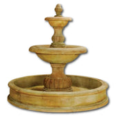 Isola Two Tier Pond Fountain With Plain White Background