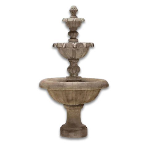 Jardin Three Tier Outdoor Water Fountain Short With Plain White Background