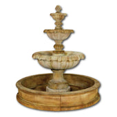 Jardin Three Tier Pond Fountain With Plain White Background