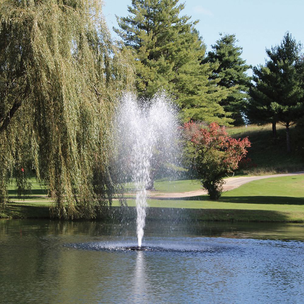 Kasco J Series Fountain With Sequoia Spray Pattern On The Water
