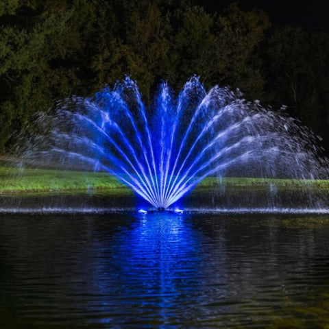 Kasco Marine Fern Premium Fountain Nozzle Scenic View At Night With Water Reflections