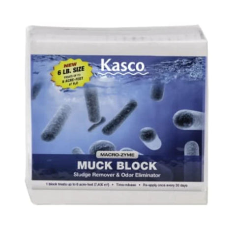 Kasco Pond Probiotics Front View Muck Block 6LB. Size On White Background