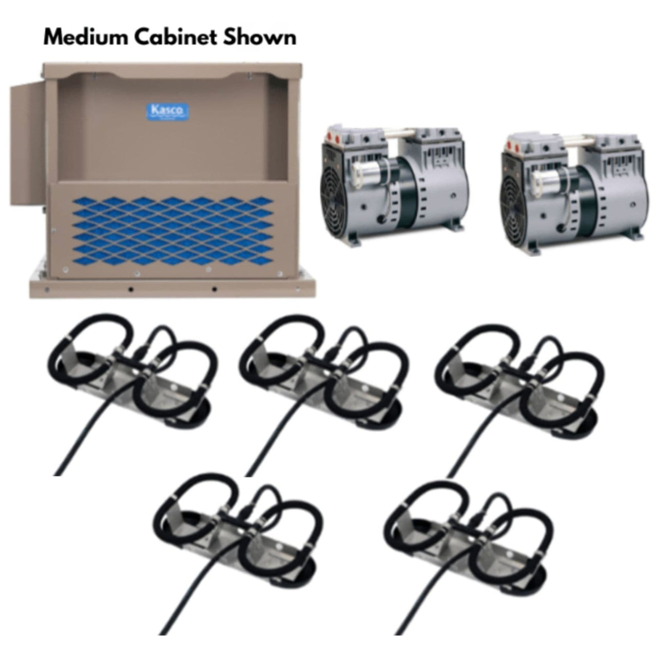 Kasco Robust Aire Diffused Pond Aeration System With Medium Cabinet System Shown -  5 Diffuser