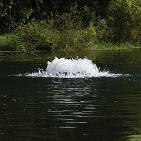 Kasco Surface Aerator On The Water With Trees In The Background