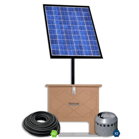Keeton ProLake Solaer 1.2 Solar Pond Aerator With The Complete Setup And The Airline Tubing