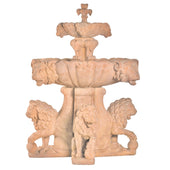 Large Lion Fountain With Plain White Background