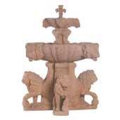 Large Lion Outdoor Water Fountain For Pond With Plain White Background
