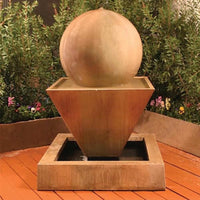 Thumbnail for Large Oblique Outdoor Fountain with Ball With Bushes In The Background