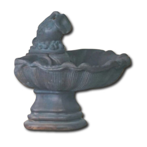 Large One Tier Shell Fountain With Water Pitcher With Plain White Background
