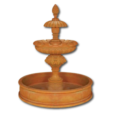 Laurent Two Tier Pond Fountain With Plain White Background