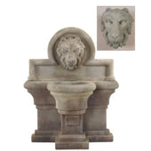 Leone Grande Wall Outdoor Fountain With Plain White Background
