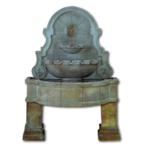 Liguria Wall Fountain With Legs For Spout With Plain White Background