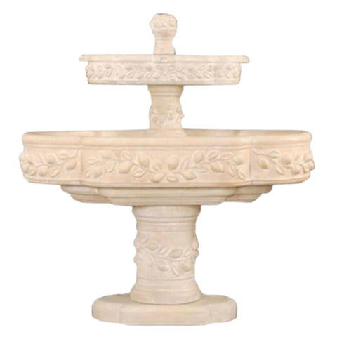 Limoni Romani Two Tier Outdoor Water Fountain With Plain White Background