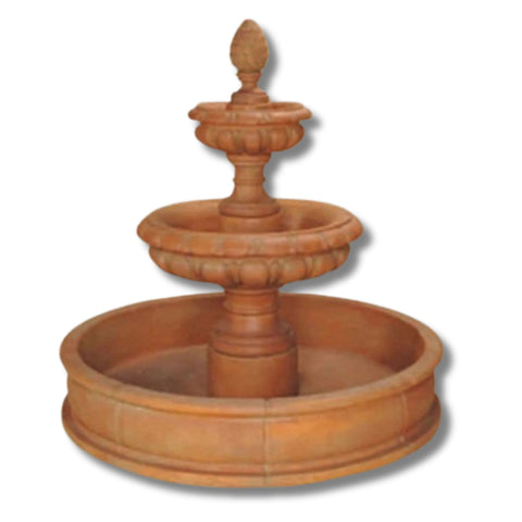 Lombardina Two Tier Pond Fountain With Plain White Background