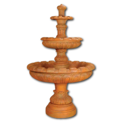 Louis XV Three Tier Fountain With Plain White Background