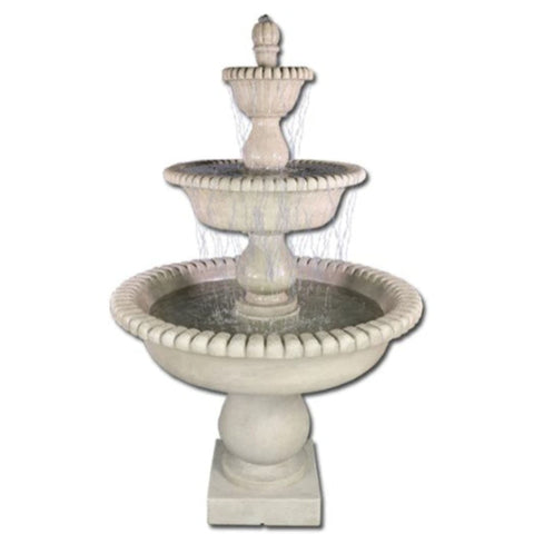 Malibu Three Tier Fountain With Plain White Background 