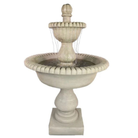 Malibu Two Tier Fountain With Plain White Background