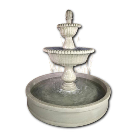 Malibu Two Tier Pond Fountain With Plain White Background