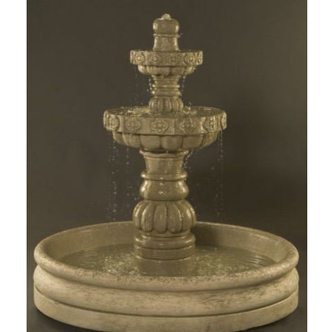 Margarita 2 Tier Garden Fountain With 46 Inch Basin With Brown Background