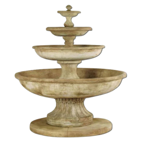 Marina 4 Tier Outdoor Water Fountain With Plain White Background