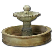 Marina One Tier Pond Outdoor Water Fountain With Plain White Background