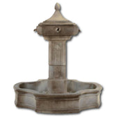 Marseille Pond Fountain With Plain White Background