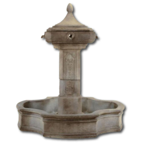 Marseille Pond Fountain With Plain White Background