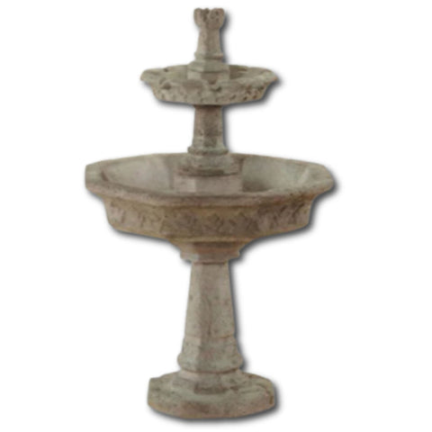 Medioevo Two Tier Fountain With Plain White Background