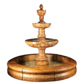 Mediterranean Plumbed Pondside Fountain With Plain White Background