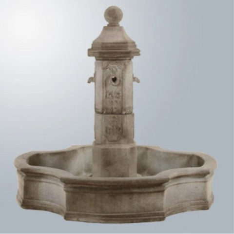 Monaco Pond Fountain With Lorraine Finial With Gray Gradient Background