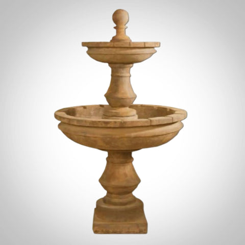 Montefalco Two Tier Large Fountain With Gray Gradient Background