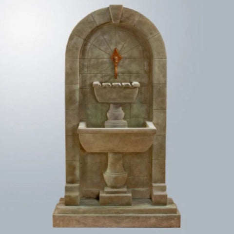 Monterosso Wall Fountain With Gray Gradient  Background