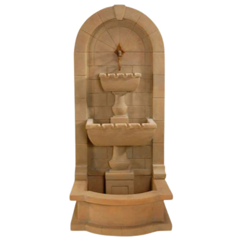 Monterosso Wall Fountain With Pond With Plain White Background