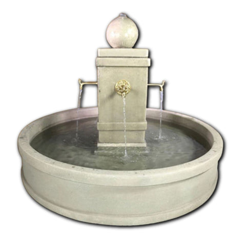 Napa Round Pond Fountain for Bronze Spouts With Plain White Background