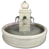 Napa Round Pond Fountain for Rustic Spouts With Plain White Background