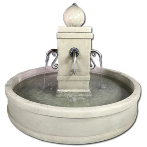 Napa Round Pond Fountain for Rustic Spouts With Plain White Background