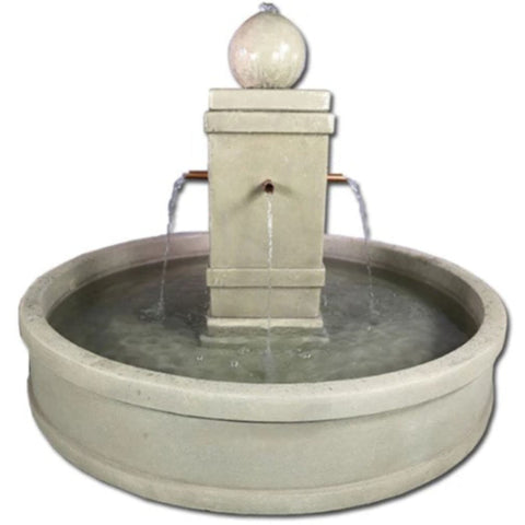 Napa Round Pond Fountain with Copper Spouts With Plain White Background