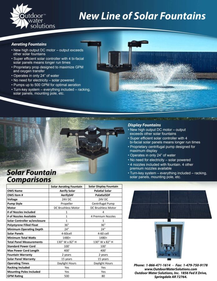 Outdoor Water Solutions Aerify Solar Pond Aerating Fountain
