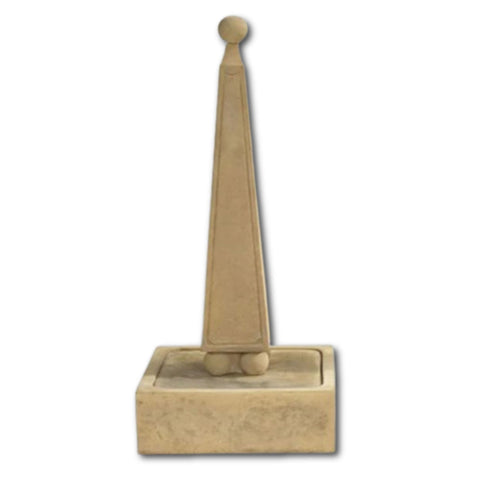 Obelisk Fountain With Ball Base With Plain White Background