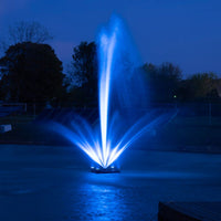 Thumbnail for Outdoor Water Solutions 1/2 HP Palatial Electric Pond Fountain With Blue Lights On The Water