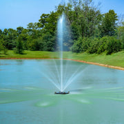 Outdoor Water Solutions 1/2 HP Palatial Electric Pond Fountain With Equinox Spray Pattern On The Water