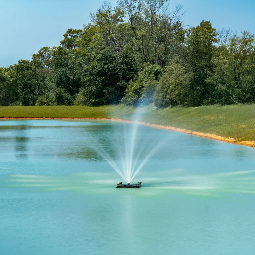 Outdoor Water Solutions 1/2 HP Palatial Electric Pond Fountain With Nova Spray Pattern On The Water