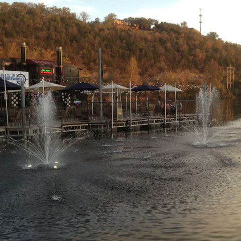 Outdoor Water Solutions EcoSeries Floating Pond Fountain 2 Units On The Water