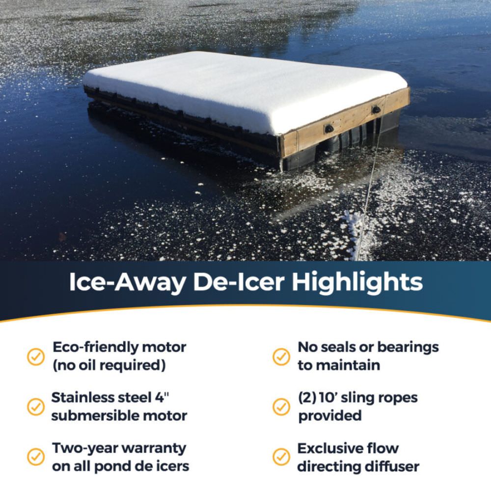 Outdoor Water Solutions Ice-Away Pond De-Icer Highlights Diagram