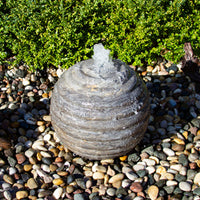 Thumbnail for Outdoor Limestone Sphere Fountain With Green Plants Background