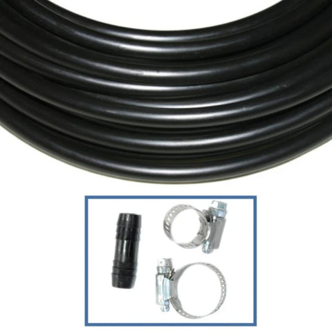 Outdoor Water Solutions 1 Half Inch Non-Weighted Poly Tubing Close-Up View In Multiple Layers With Included Fittings